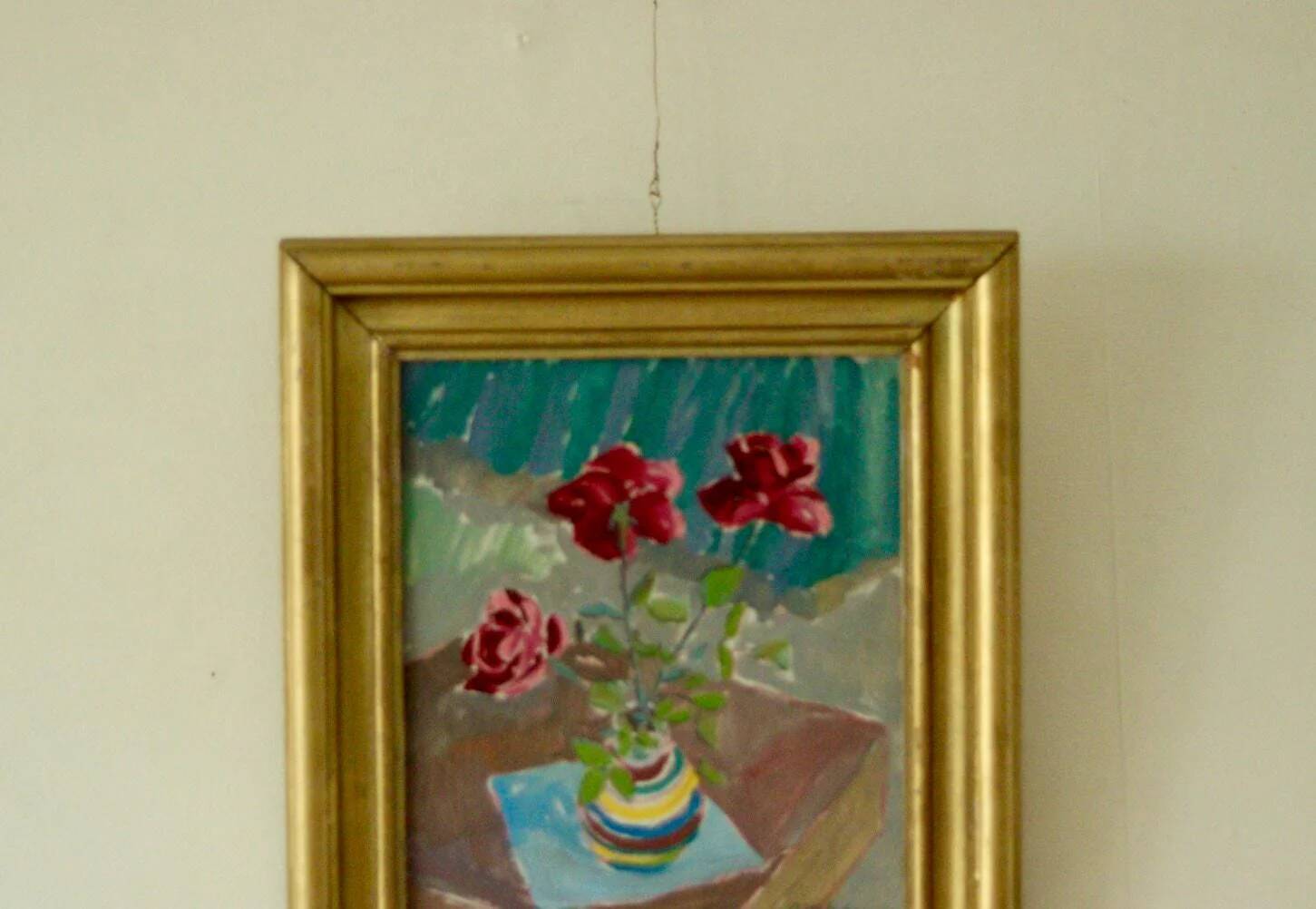 Flowers in vase by Olle Wilner
