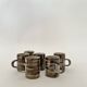 Lot de 6 tasses a café en céramique émaillée, travail vers 1970