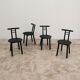 Set of 4 postmodern chairs in Italian Memphis design from the 1980s.