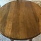 Walnut shutter table with drawer on wheels