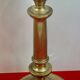 Pair of 19th-century restoration candlesticks in guilloché bronze - H 27 cm