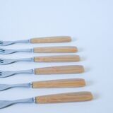 set of 5 small bakelite dessert forks 1960