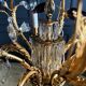 Lustrous pagoda from Maison Baguès in gilded bronze with a decoration of flowers and fruits in glass - 20th century