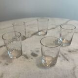 A set of five blown glass shooters