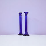 Set of glass candlesticks