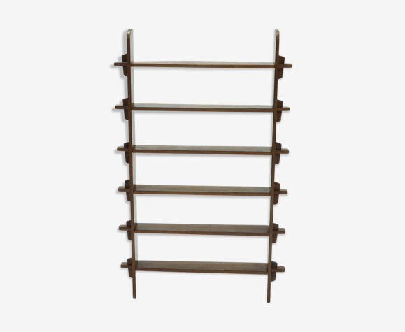 Étagère sur pied en bois constructiviste des années 1960