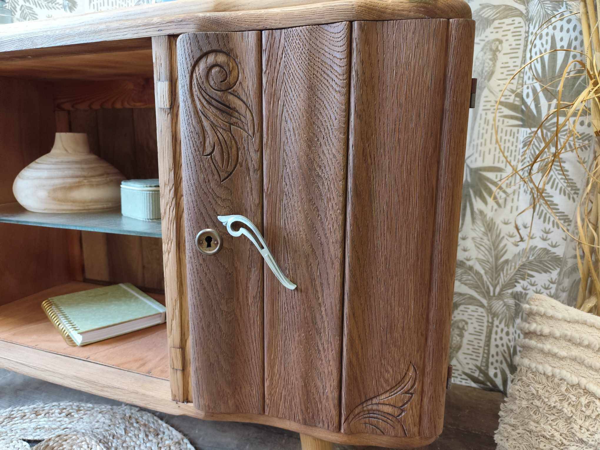 Low wooden sideboard
