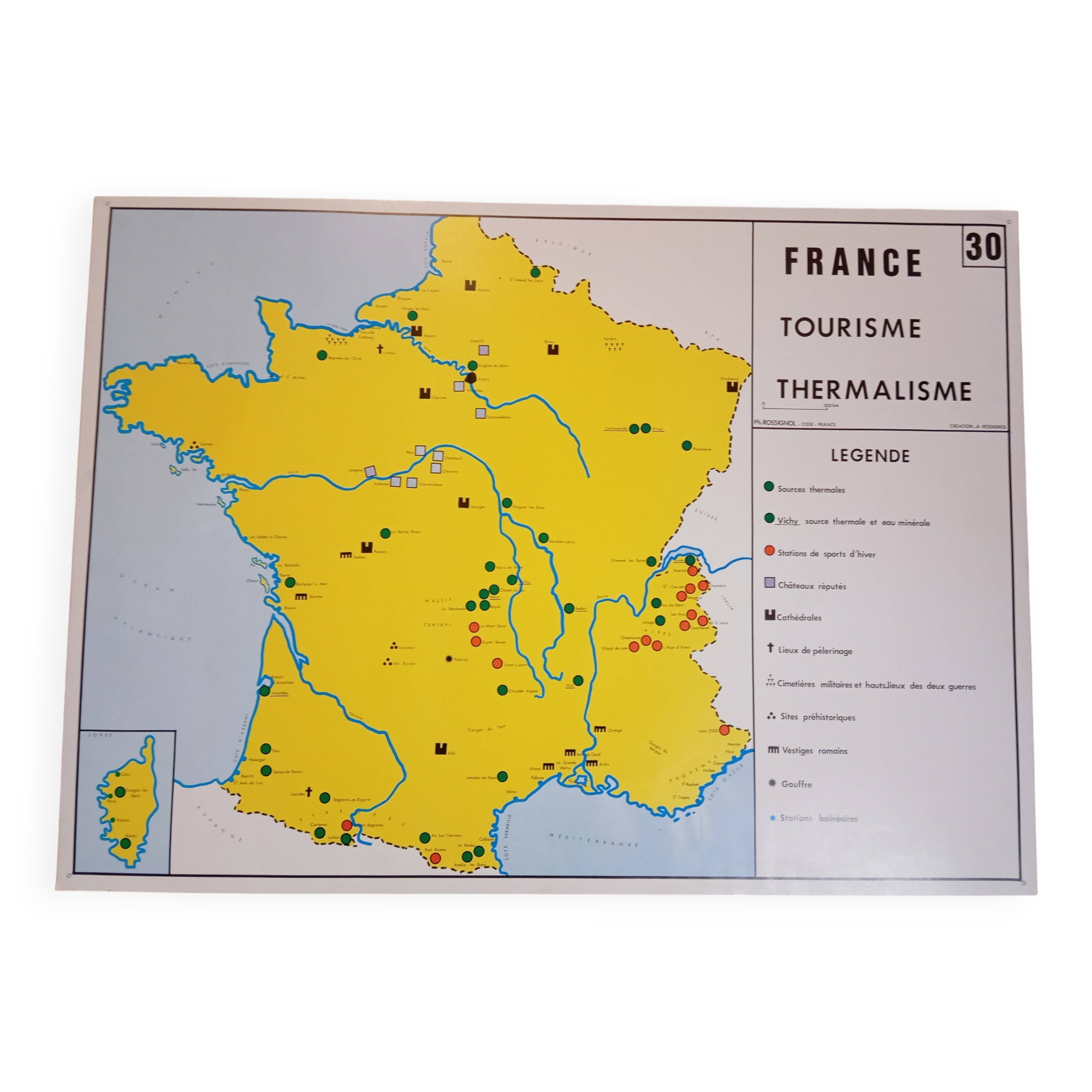 School map marseille fos sur mer berre pond & france tourism thermal spa