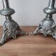 Pair of silver-plated candlesticks from the 19th century.