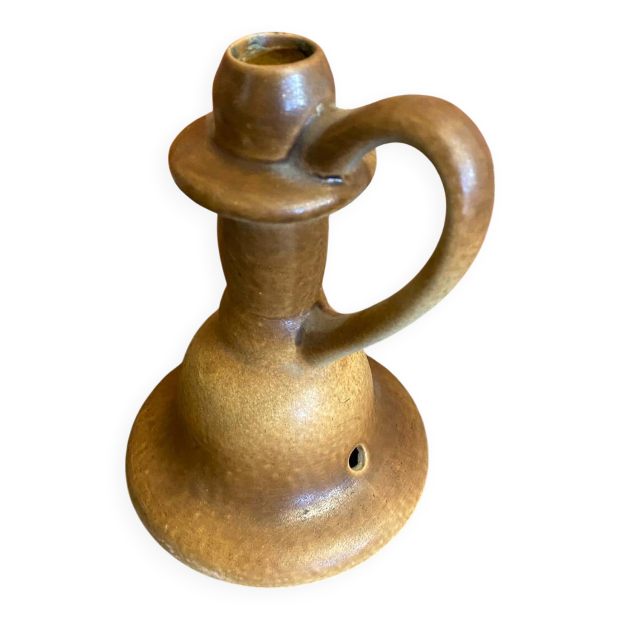 Old Lamp Base Vintage Beige Ceramic Candle Holder #D833