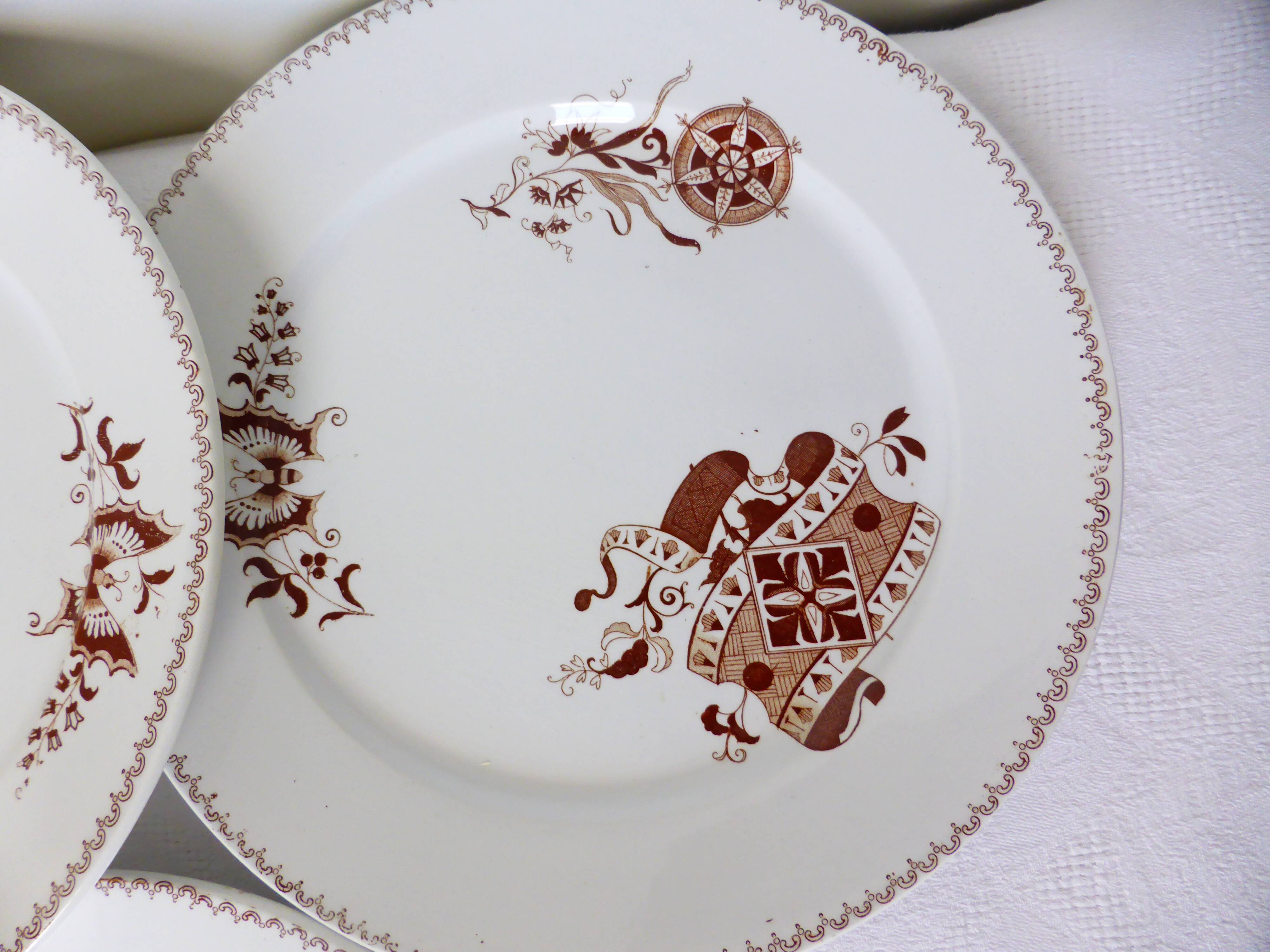 Set of 6 vintage dinner plates from Sarreguemines, Danish model 210412.