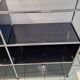 4-Module Bookcase in Chromed Metal and Blue Iron from USM Haller, 1970s