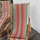 Pair of deckchairs, bayadere fabric, 1970