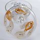 1930s Antique Bohemian Glass Bonbon Dish, Hand blown & painted, Art Deco