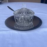 Sucrier cristal et sa coupe inox