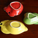 Set of 3 cups in earthenware slip