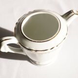 Pot à lait en porcelaine blanc et doré, Evor France