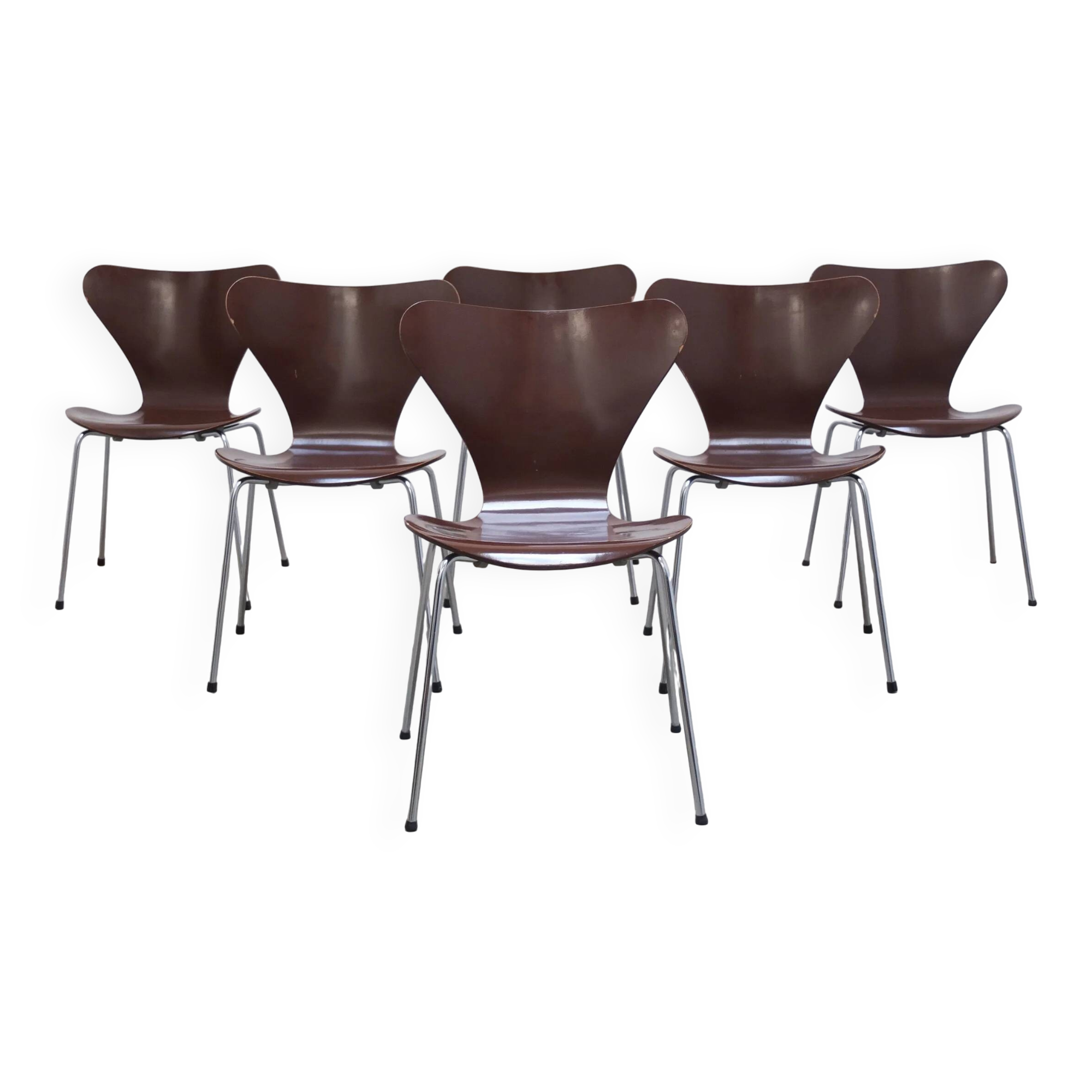 Set of 6 'Series 7' chairs by Arne Jacobsen for Fritz Hansen, 1975