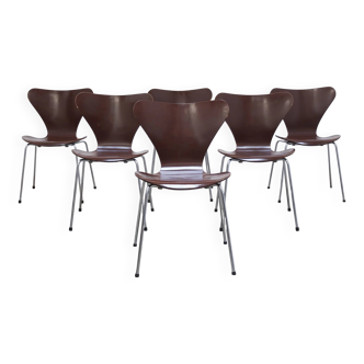 Set of 6 'Series 7' chairs by Arne Jacobsen for Fritz Hansen, 1975