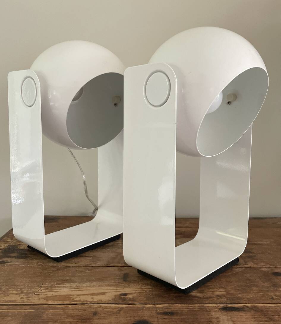 Vintage Table Lamp White Space Age Look Massive 90's design