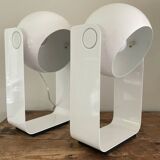 Vintage Table Lamp White Space Age Look Massive 90's design