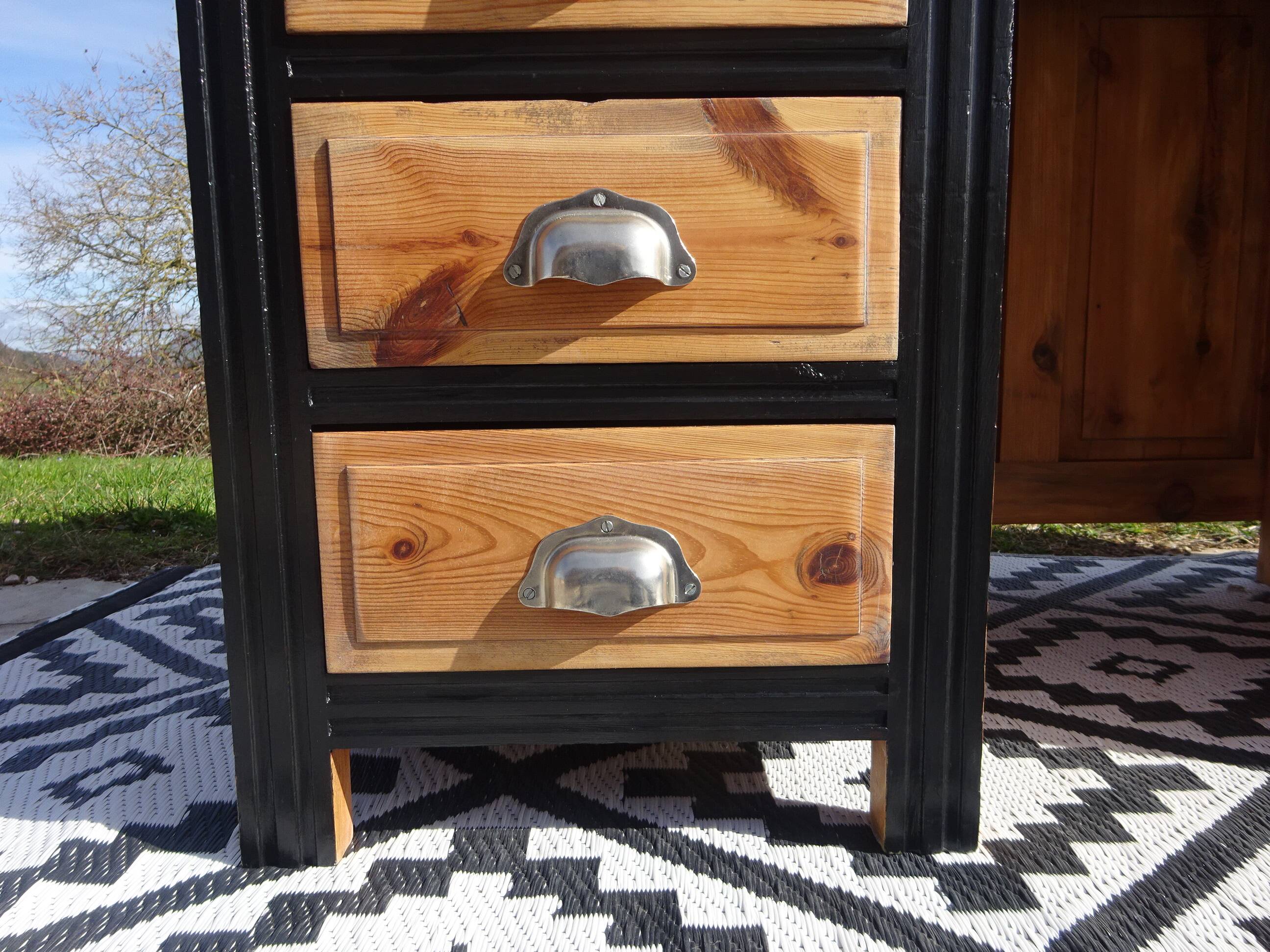 Vintage pine desk, restored