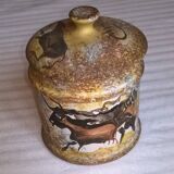Vintage pot with parietal decoration (DLG André Quiron or Bruno) Vallauris.