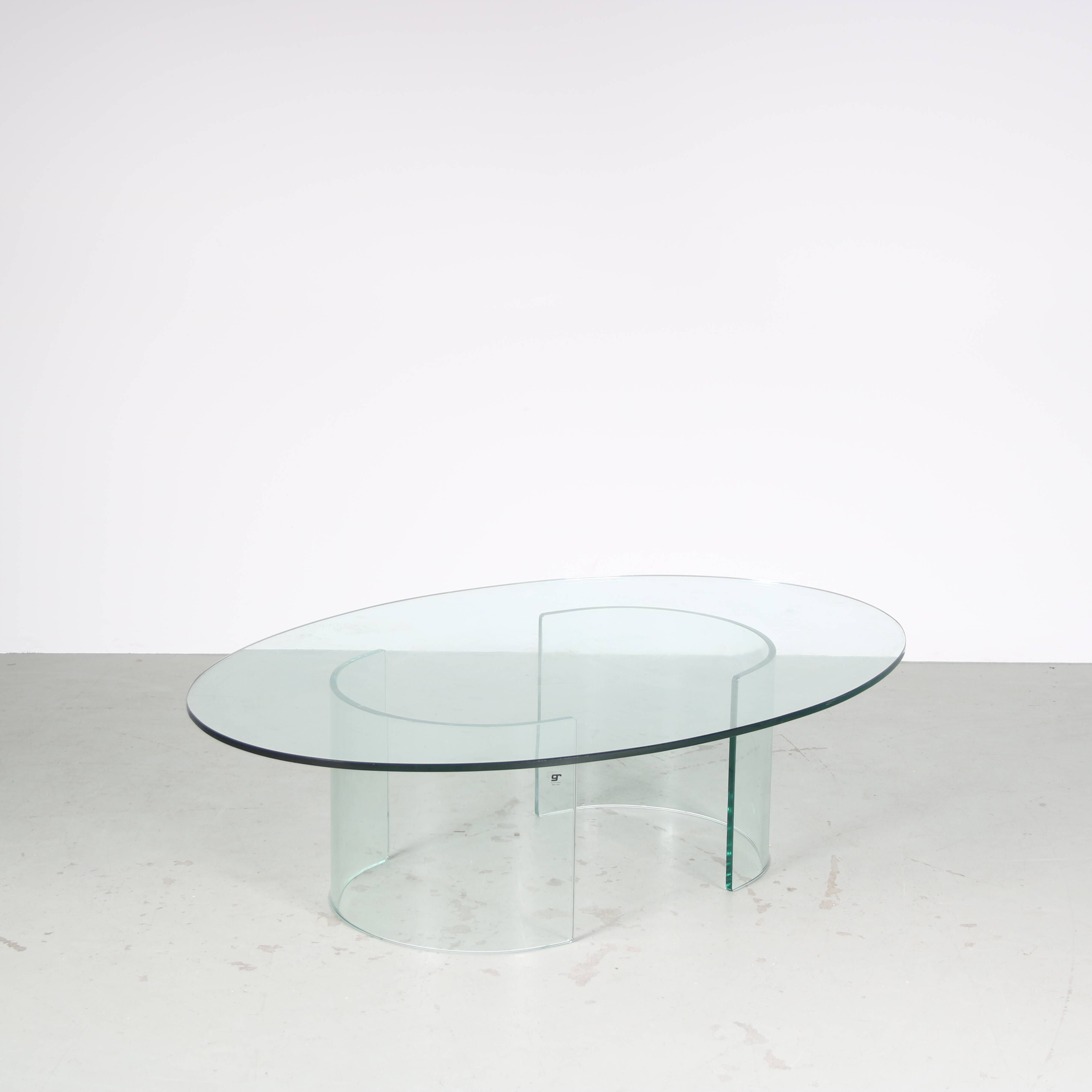 1980s Oval coffee table by Galotti & Radice from Italy