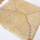 Set of four oak and sisal dining chairs model 401 by JL Moller, Denmark 1970's