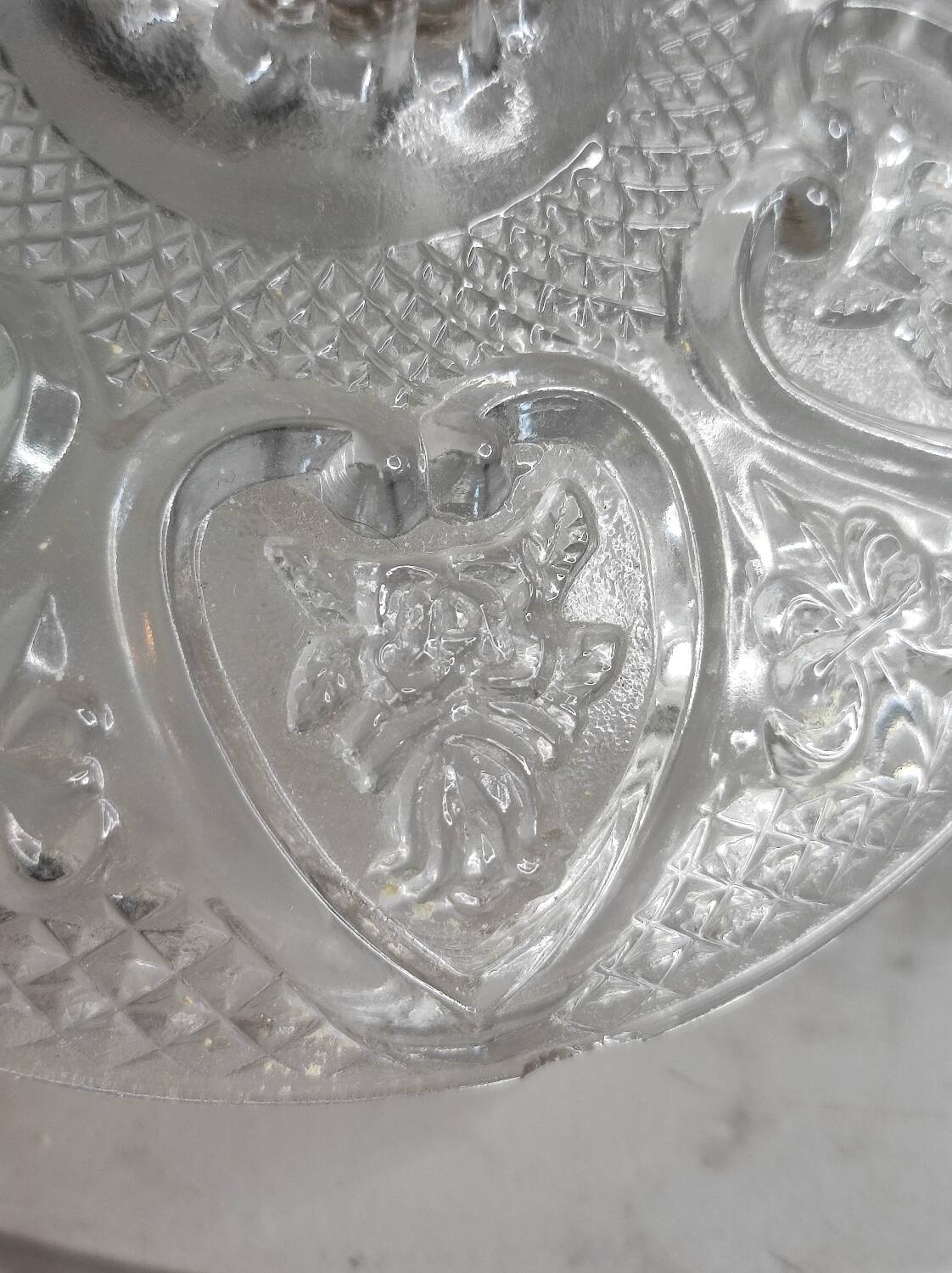 Vintage cut glass candy dish