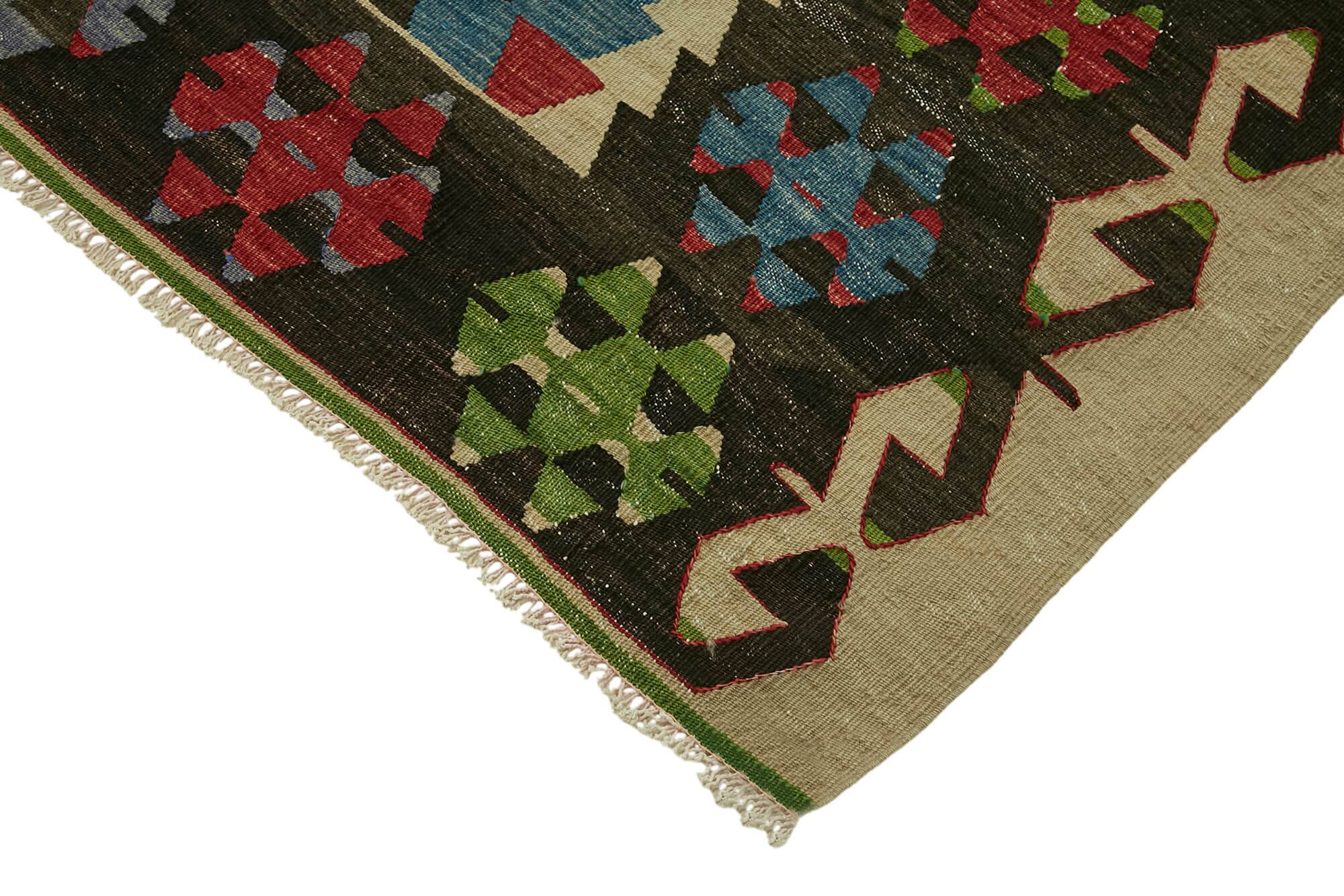 Turkish Handmade Vintage Anatolian Kilim 190 cm x 292 cm