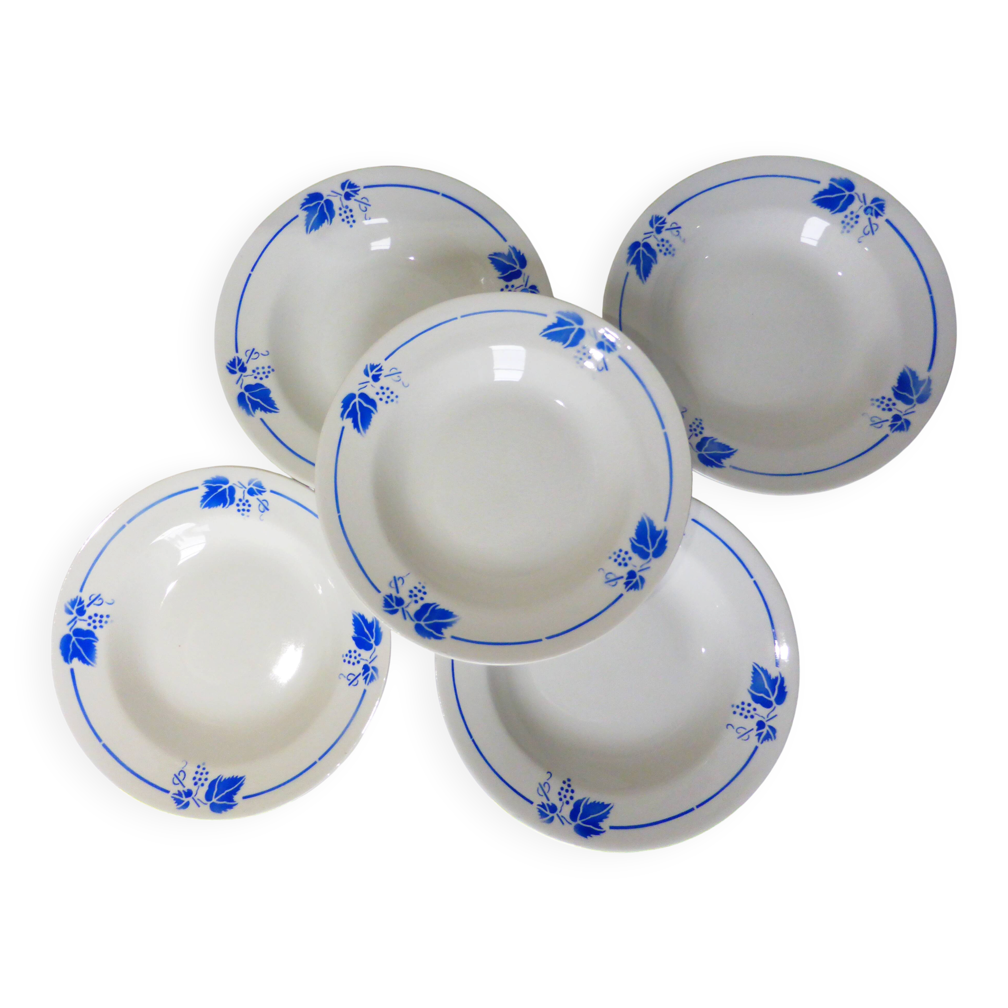 5 deep plates Roselys model vine 211251