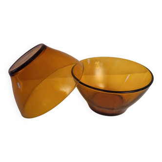 amber glass bowls – mid-20th century vintage