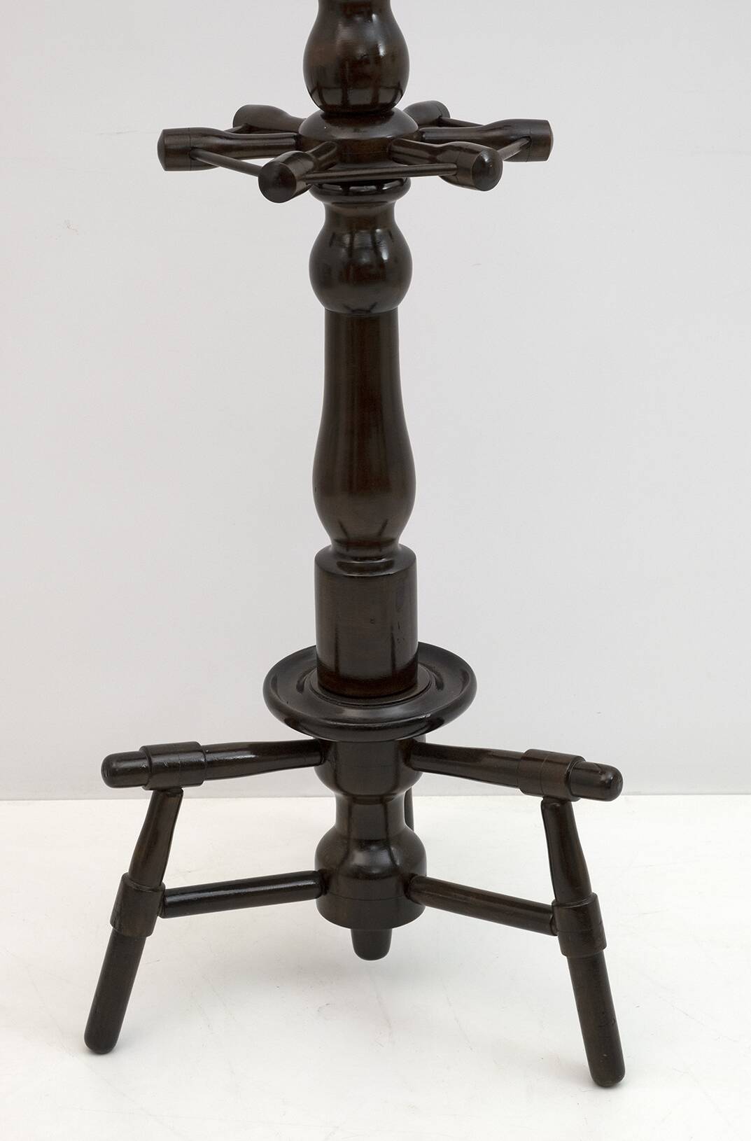Mid-Century Modern Italian Walnut Floor Coat Hanger with Umbrella Stand, 50