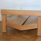 Oak and glass coffee table 1960