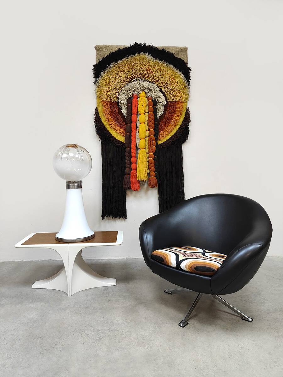 Midcentury swivel lounge chair vintage draaifauteuil 1970 'Graphic print'