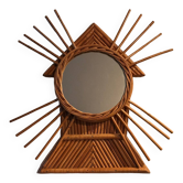 Antique vintage rattan mirror