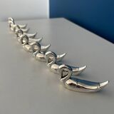 Set of 8 Vintage Silver Metal Knife Holders - Elegant Swan Shape