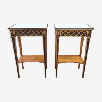 Paire de tables de salon, André Mailfert style Louis XVI