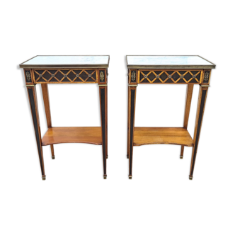 Paire de tables de salon, André Mailfert style Louis XVI