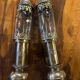 Pair of brass railway wall sconces, DLC Wagon Lit lamps