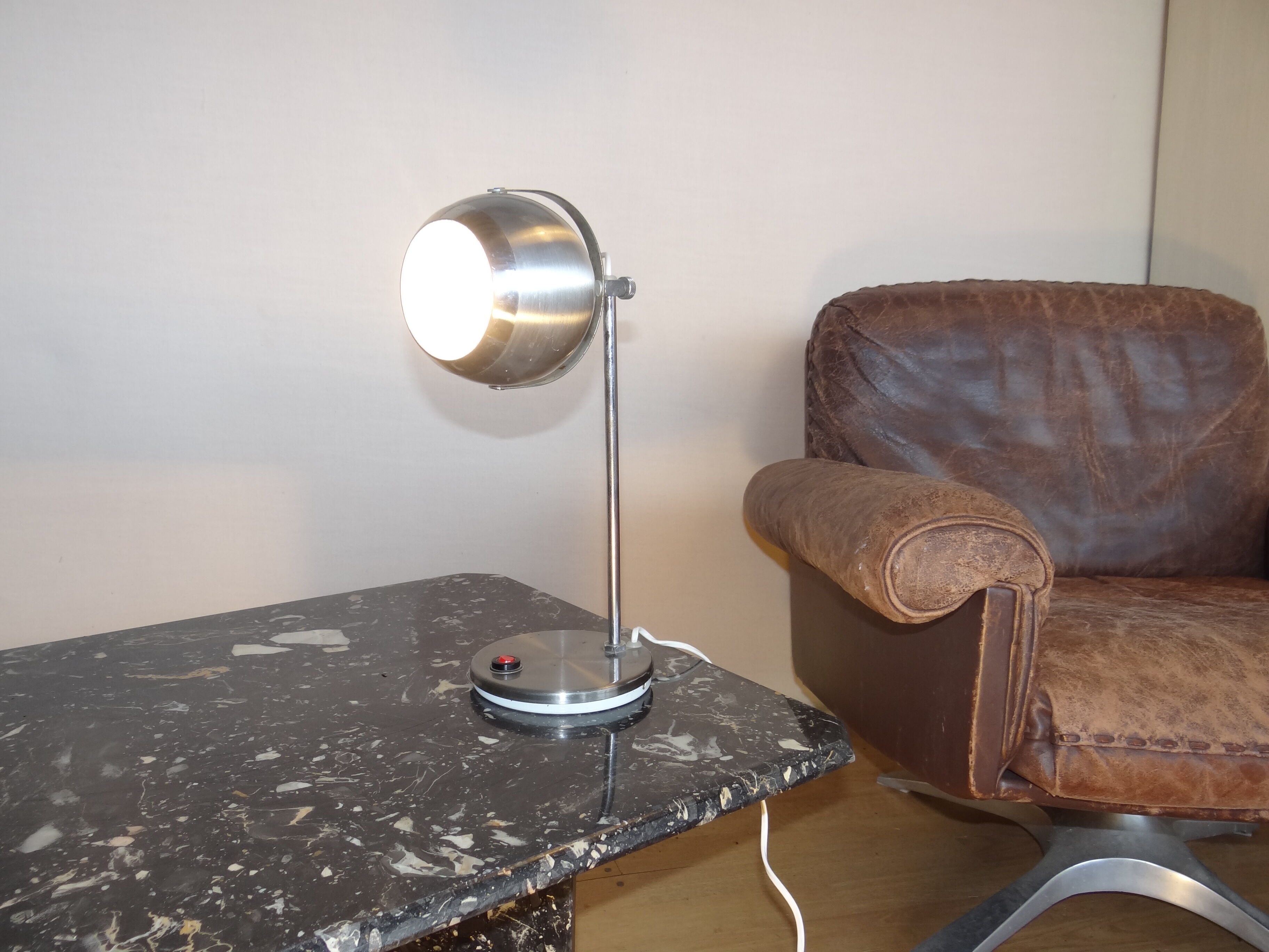 Eye ball lamp, 1970, aluminum