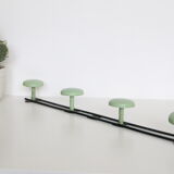 Metal, green and black, vintage wall coat holder