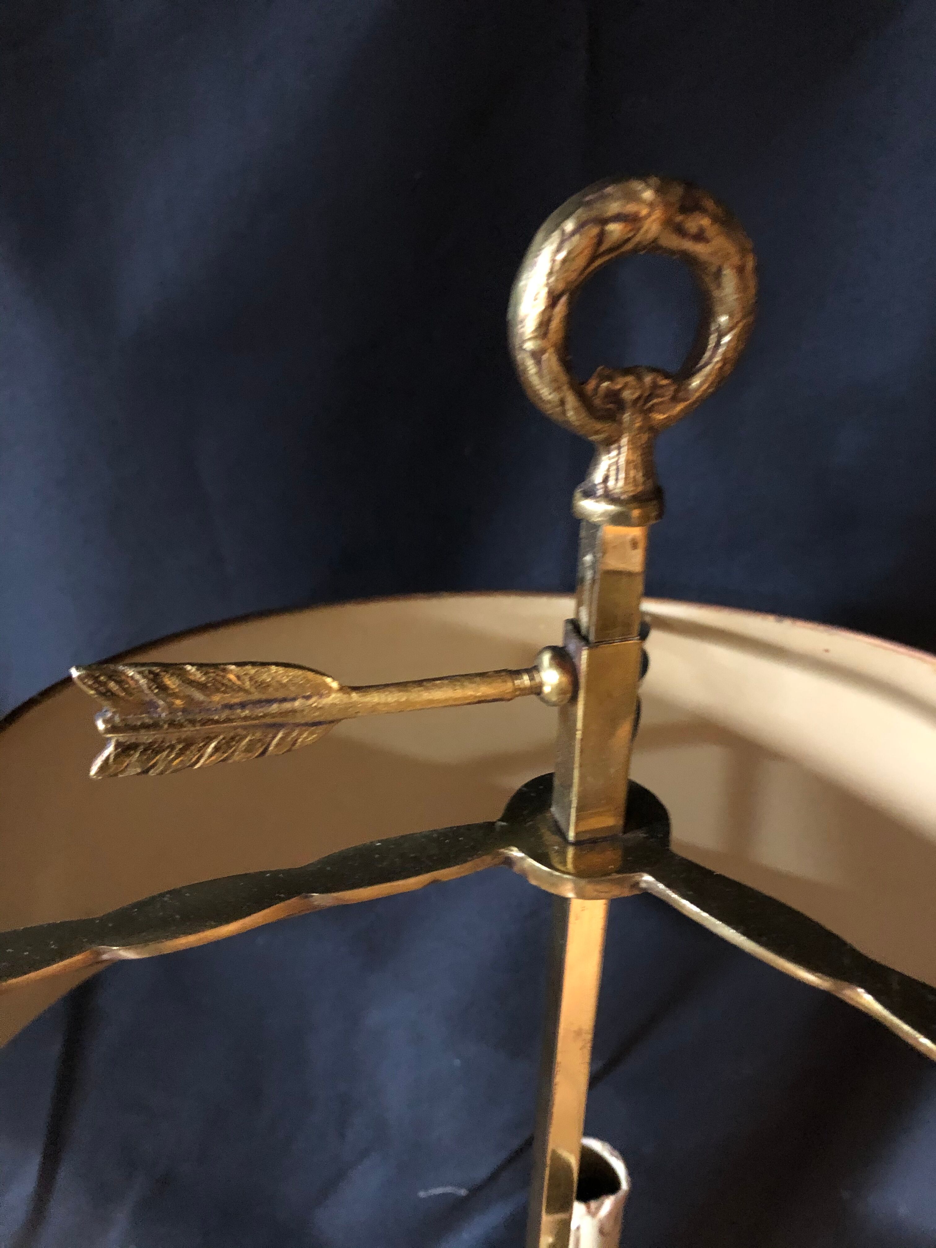 Lamp Bouillotte 19th Bronze Dore 3 Bras De Lumiere