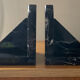 Pair of Art Deco bookends in black marble