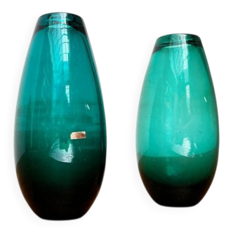 Mid-century German glass vases by Karl Friedrich Glas, 1960s, set of 2.