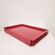 Vintage Italian Red Metal Trays / Mid-Century Modern Decorative Servin
