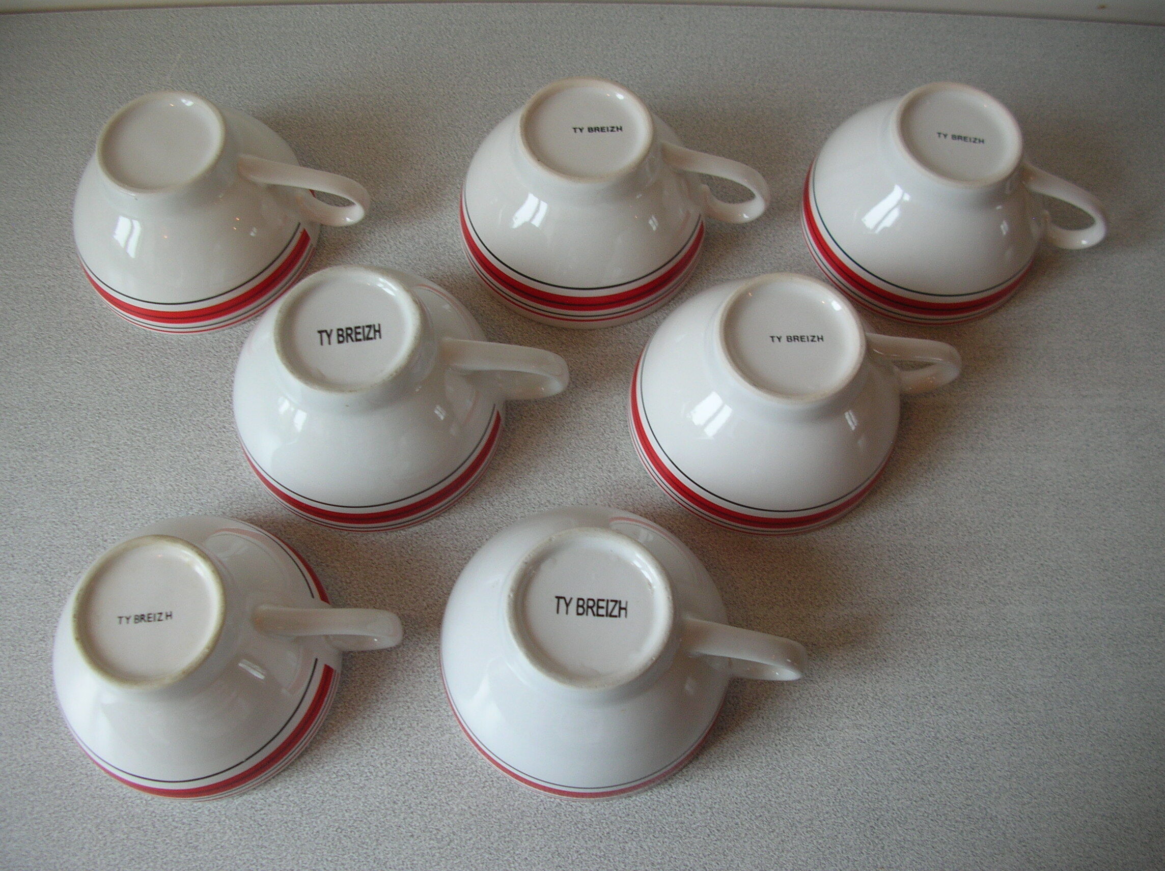 Set of 7 bowls of Breton ceramic bowled cider signed Ty Breizh deco cuisine Bretagne