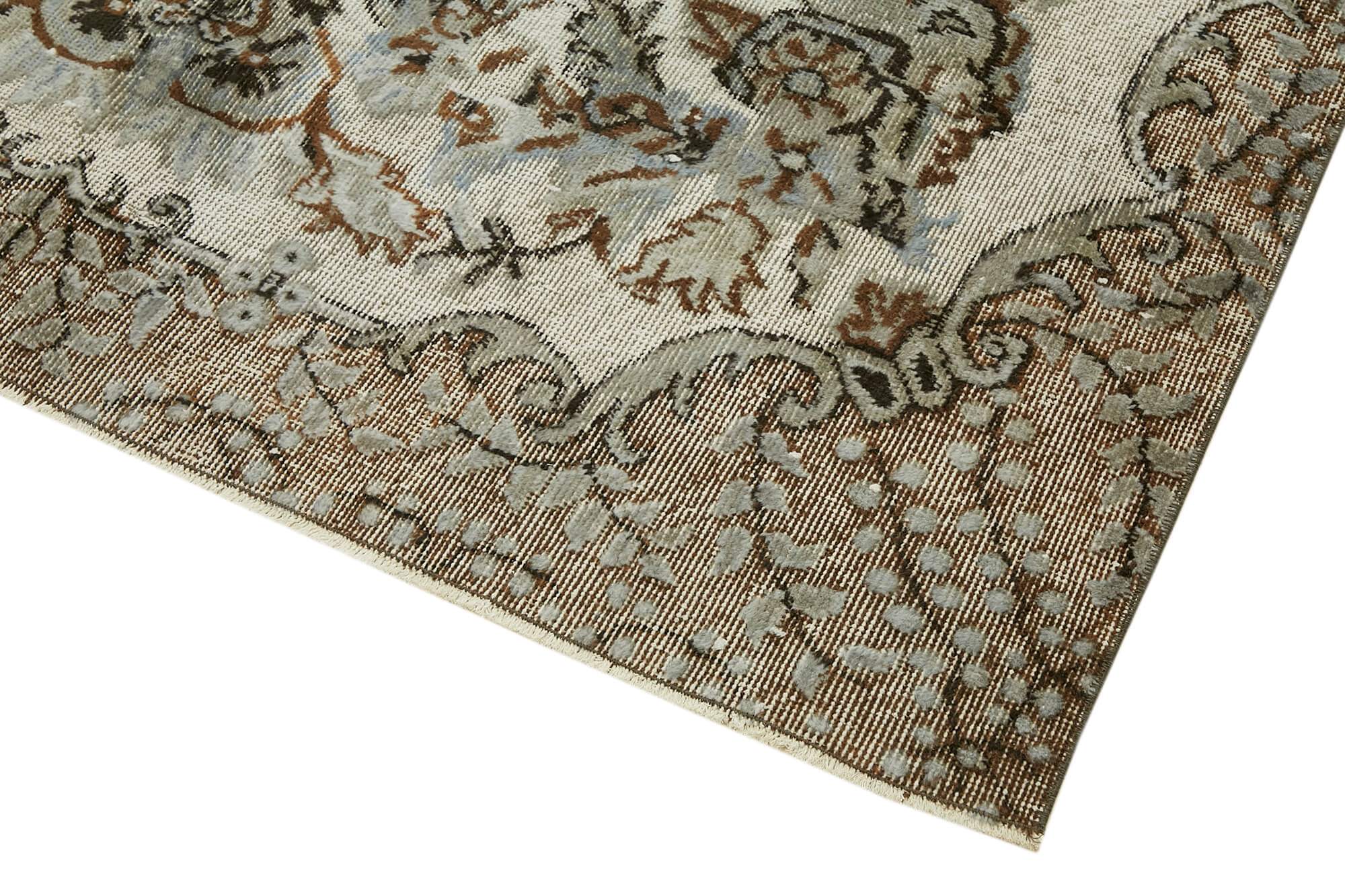 Hand-Knotted Carved Oriental 1970s 171 cm x 283 cm Grey Carpet