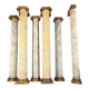 deux colonnes et quatre demi-colonnes cannelées, bois sculpté et faux marbre, XVIIIème siècle